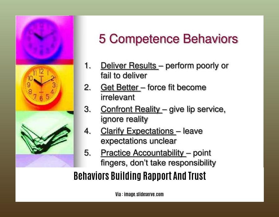 behaviors building rapport and trust
