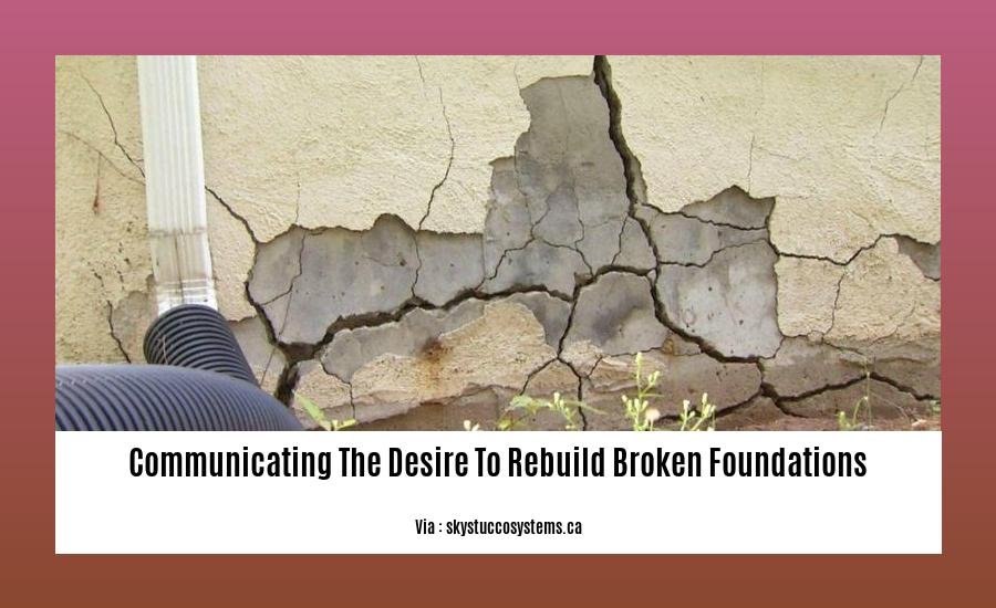 communicating the desire to rebuild broken foundations