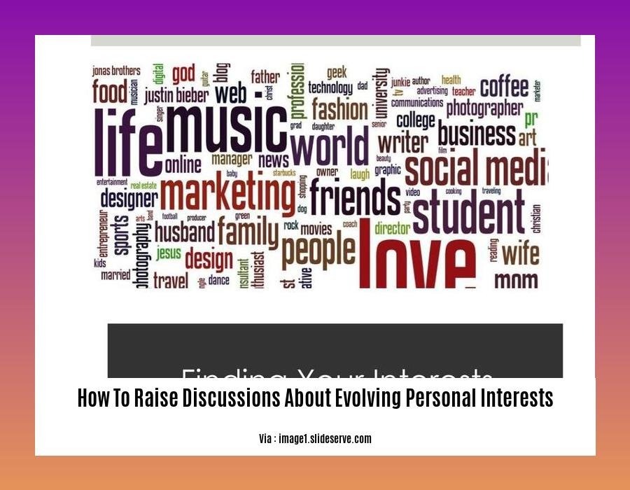 how to raise discussions about evolving personal interests