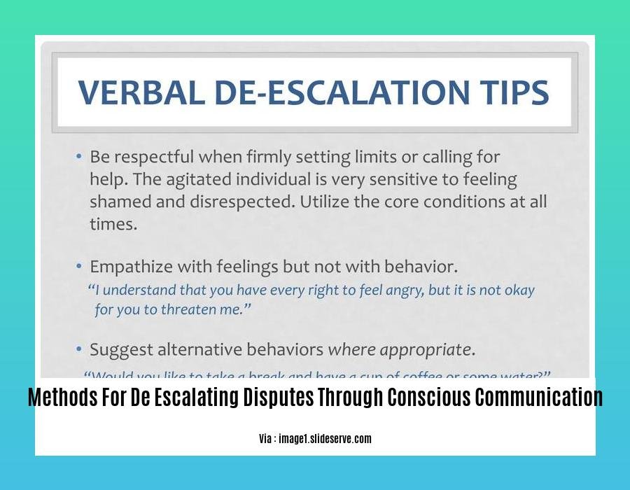 methods for de escalating disputes through conscious communication