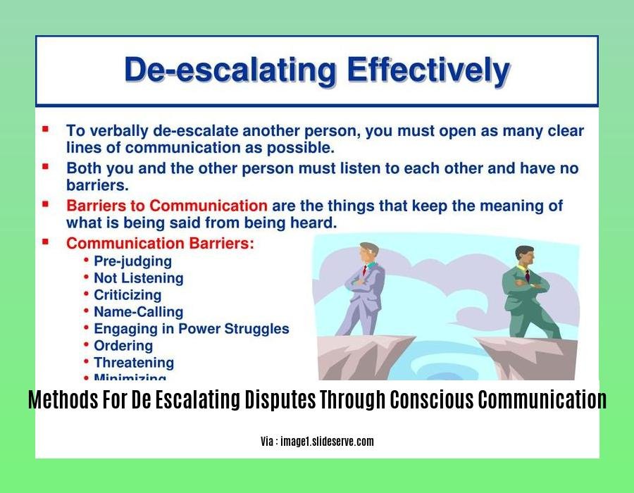 methods for de escalating disputes through conscious communication