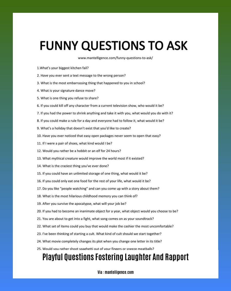 playful questions fostering laughter and rapport