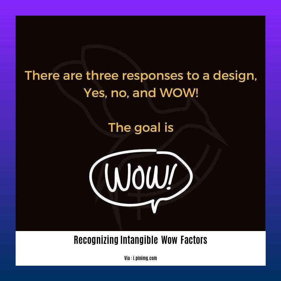 recognizing intangible  wow  factors