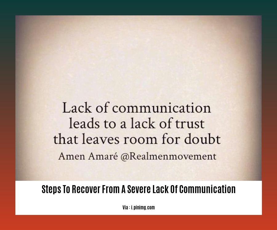 steps to recover from a severe lack of communication