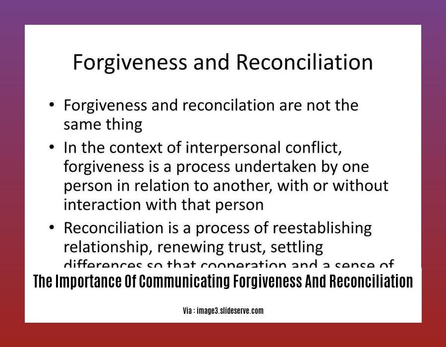 the importance of communicating forgiveness and reconciliation