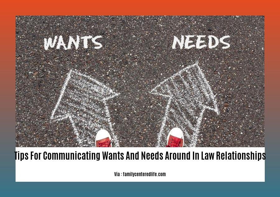 tips for communicating wants and needs around in law relationships