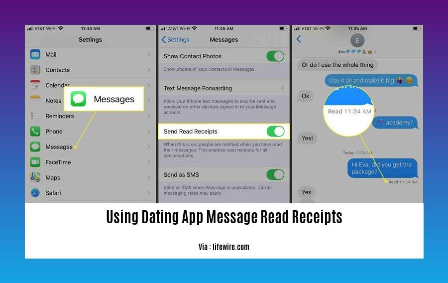 using dating app message read receipts