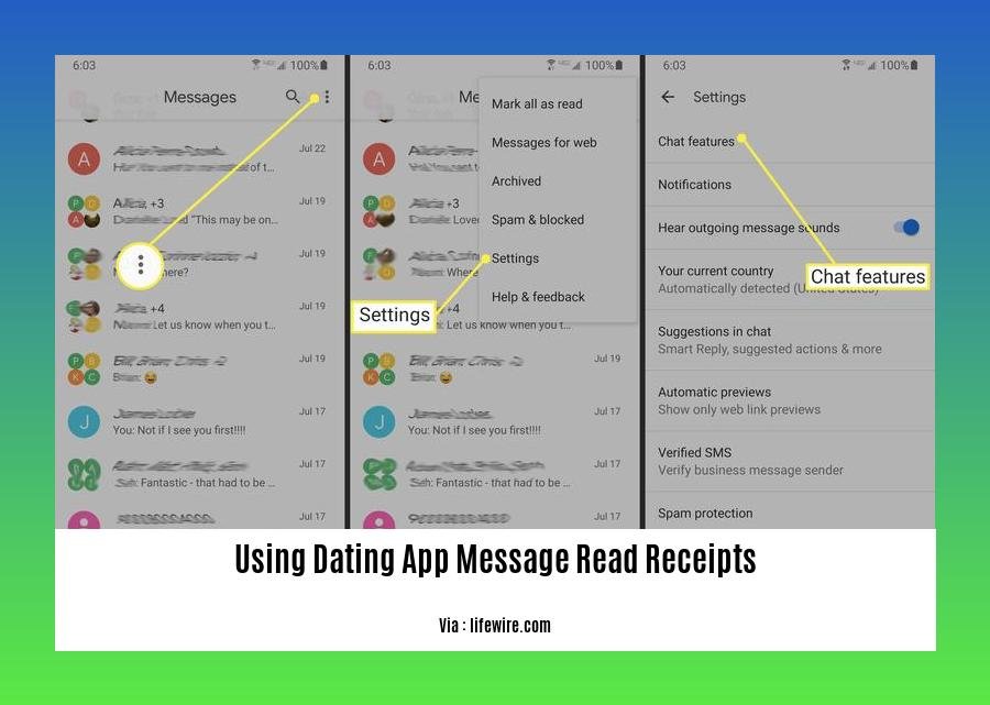 using dating app message read receipts
