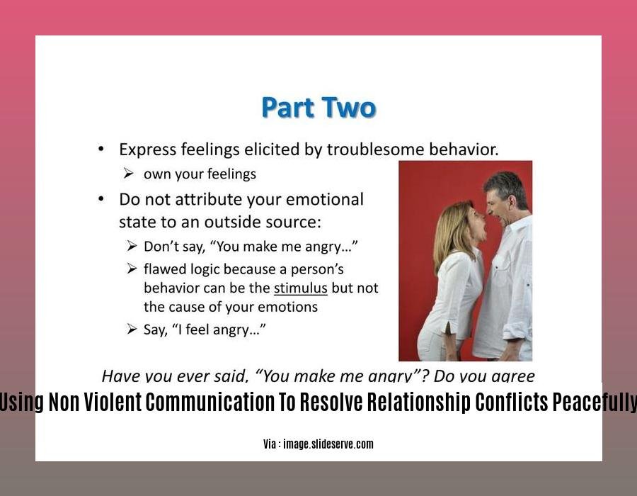 using non violent communication to resolve relationship conflicts peacefully